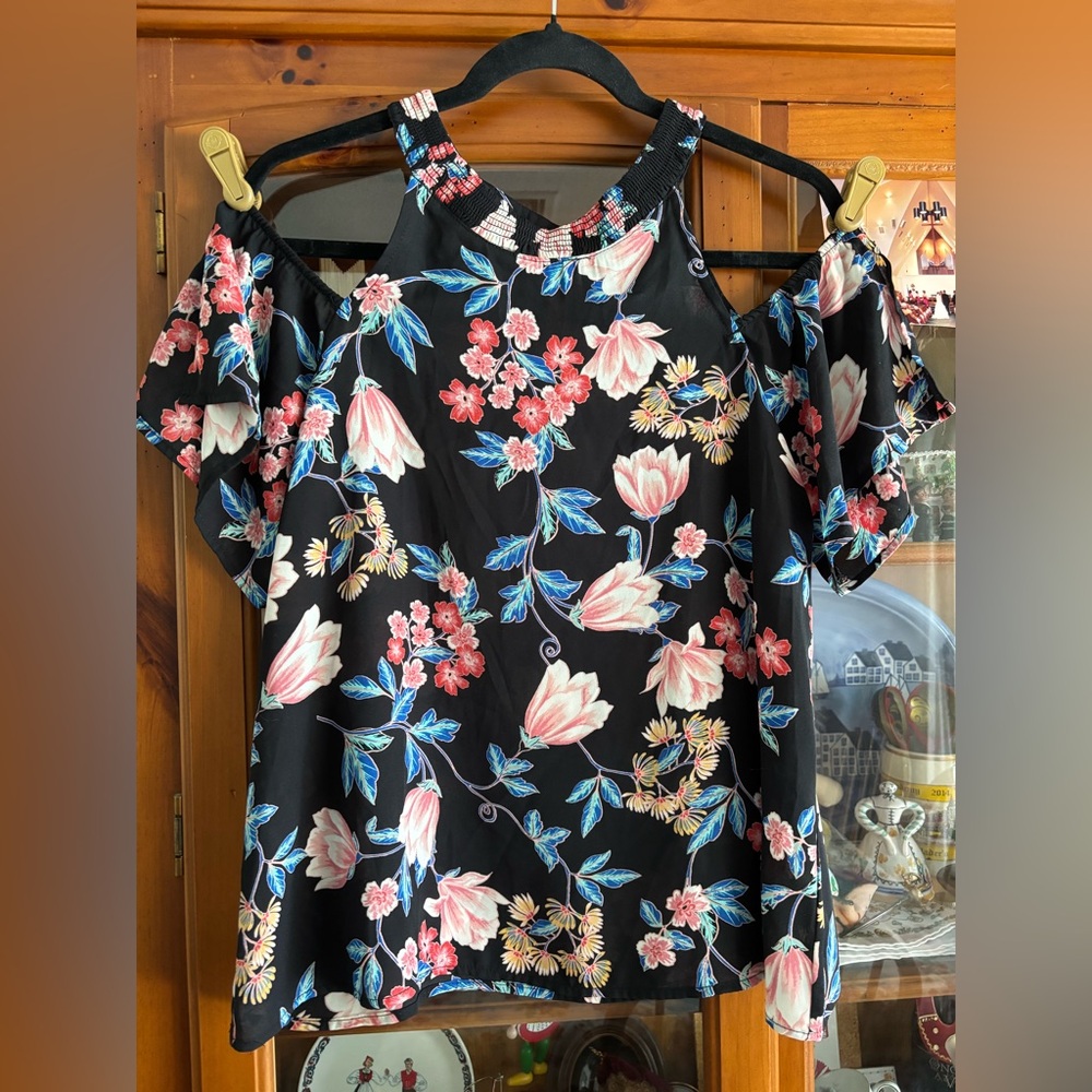 Lily White Black and Pink Floral Dress